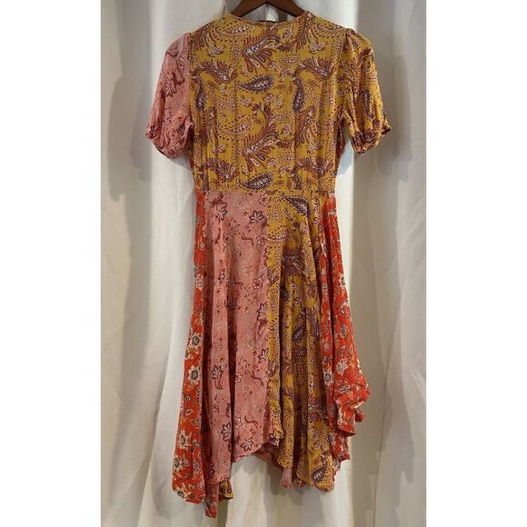 Zara Hanky Hem Maxi Dress Patchwork Paisley Floral XS - Picture 3 of 4
